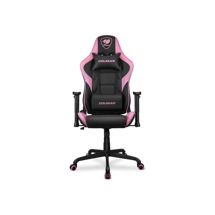 4710483775567-Fauteuil gamer ARMOR Elite - accoudoirs réglables - appui-tête intégré - noir et rose-P_405160589_1-0