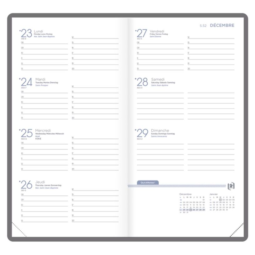 3147280273216-Agenda de poche Oxford Romance - 1 semaine sur 2 pages - 9 x 17 cm - différents modèles disponibles ---1