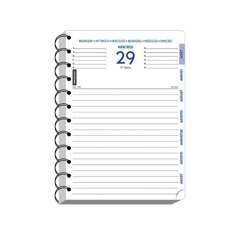 3660942084109-Agenda à spirale Elise - 1 jour par page - 12 x 17 cm - rose - Exacompta-P_405161234_3-2