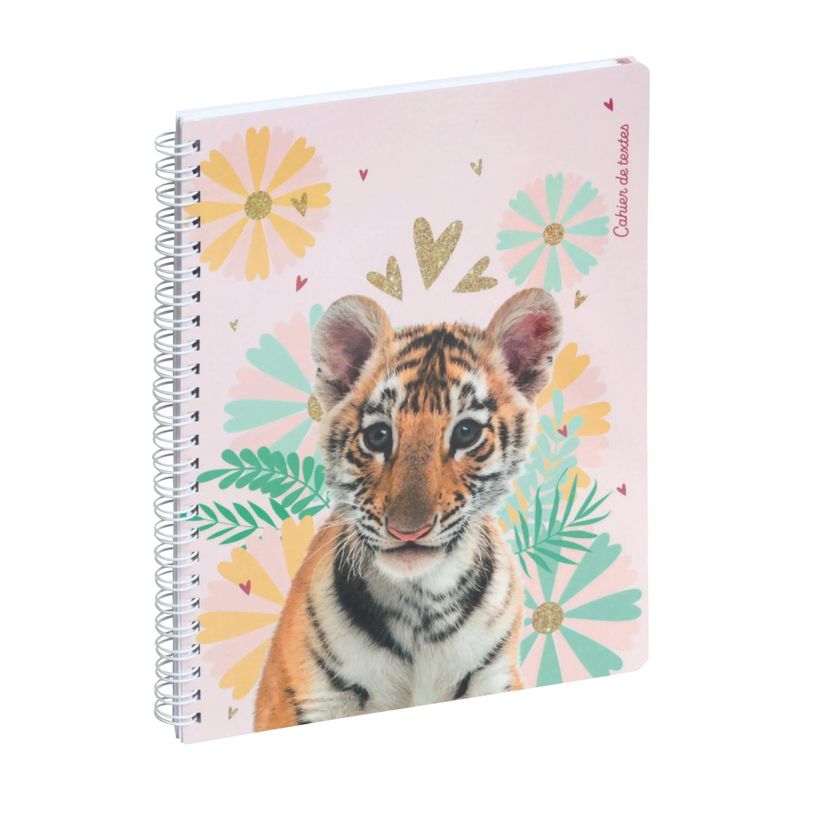 3660942084291-Cahier de textes à spirale Lovely - 17 x 22 cm - tigre - Exacompta-P_405161273_1-0