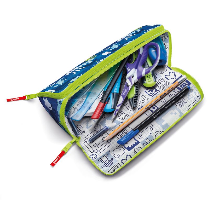 3154149328048-Maped - Trousse à double ouverture XXL Pattern 1 compartiment - pixel bleu - réversible-P_405161806_5-1