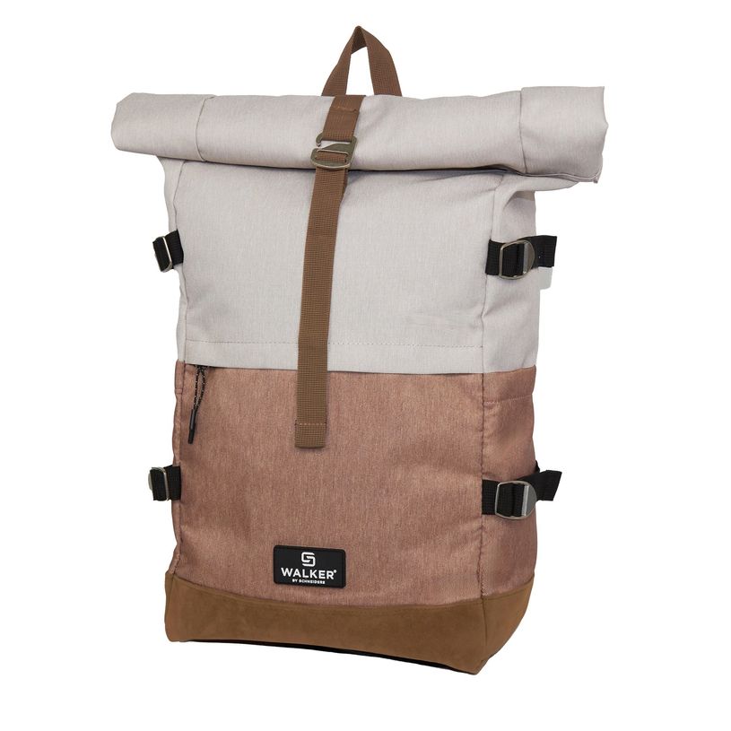9002638235060-Sac à dos Walker Roll up Eco - 2 compartiments - gris clair/marron - Carpentras-P_405162520_1-0