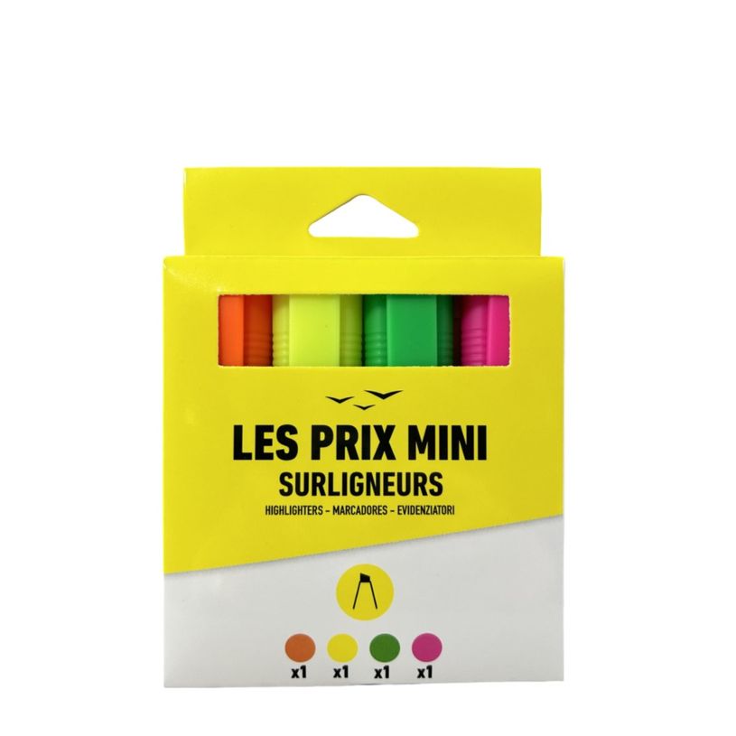 3539012004494-Les Prix Mini - Pack de 4 surligneurs - couleurs assorties-P_405162787_1-0