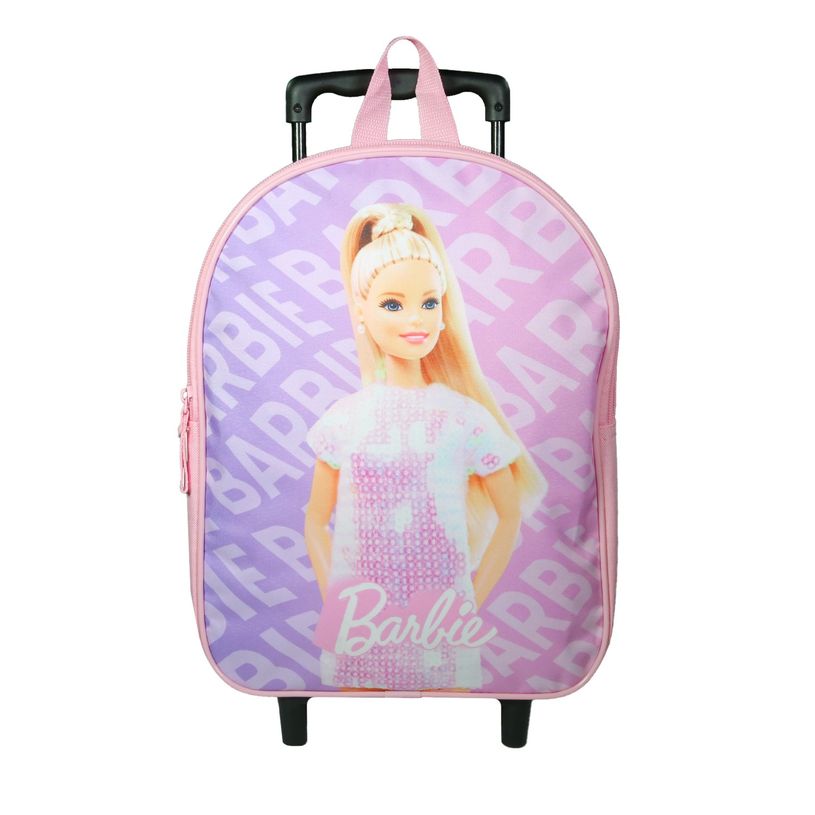 3666311022598-Sac maternelle à roulettes Barbie - 1 compartiment - rose - Bagtrotter-P_405164008_1-0