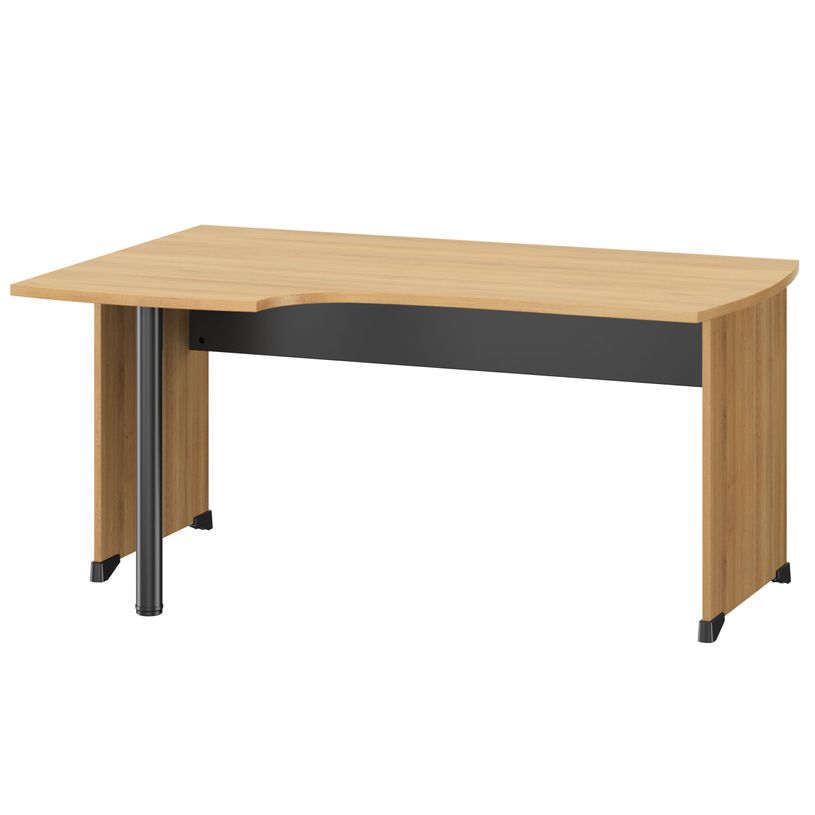 3483601225466-Bureau compact à gauche JAZZ+ - 160 cm - Pieds panneaux - chêne du bocage-P_405165109_1-0