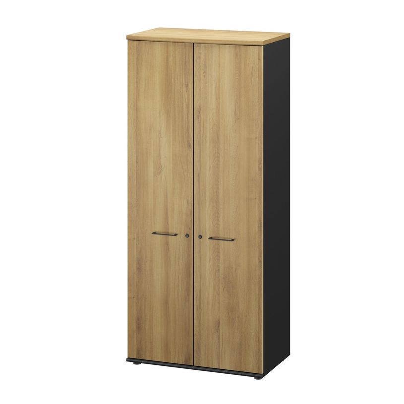 3483601225718-Armoire haute JAZZ+ - L80 x H183 x P48 - 2 portes - 4 étagères - chêne du bocage-P_405165112_1-0