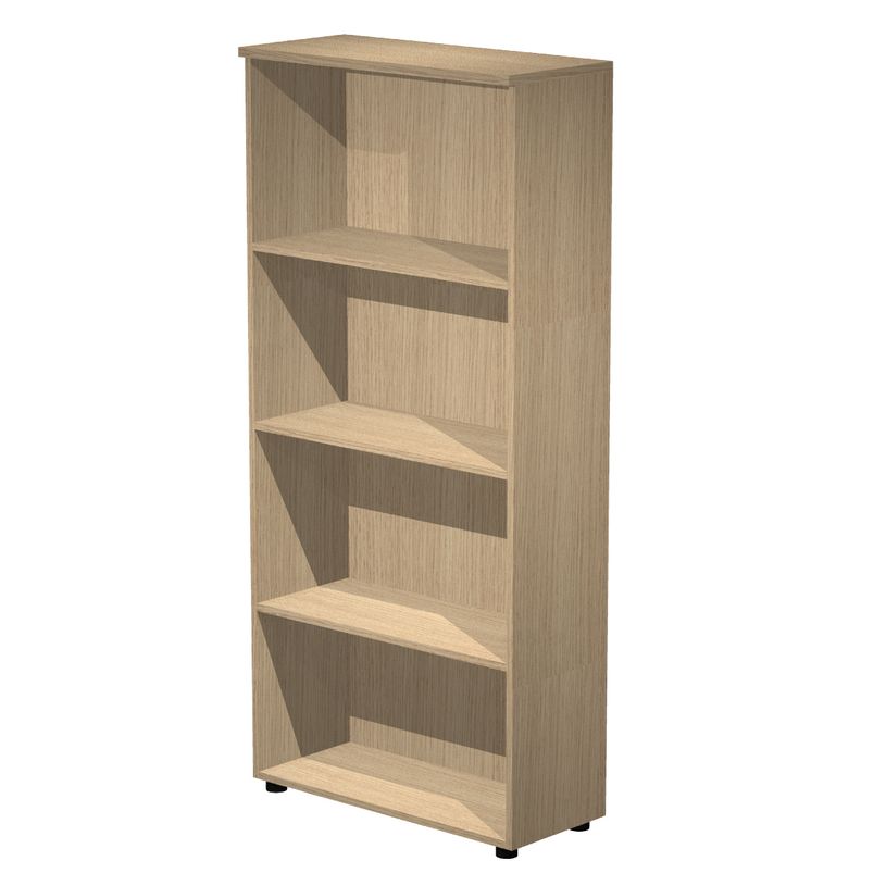 7331920002076-Bibliothèque haute Trend - L80xP35xH180 cm - 3 étagères - imitation chêne-P_405165817_1-0