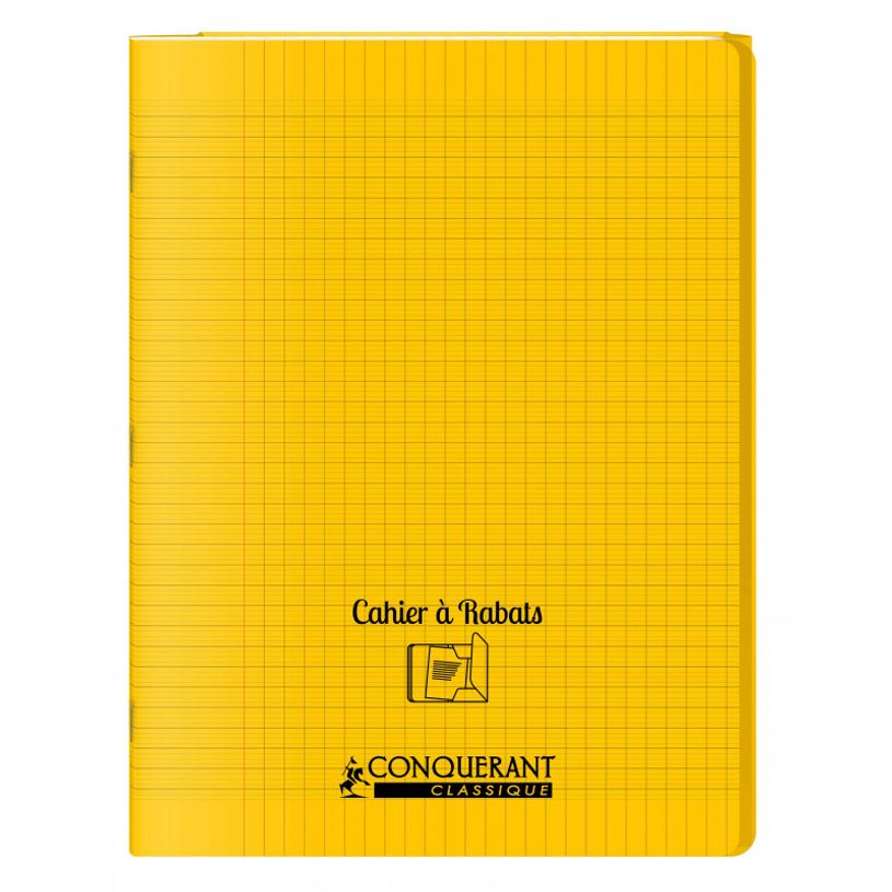 3020120123851-Conquérant Classique - Cahier polypro à rabat 24 x 32 cm - 48 pages - grands carreaux (S-P_405184447_1-0
