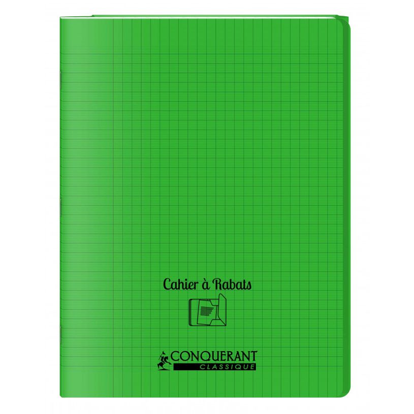 3020120124001-Conquérant Classique - Cahier polypro à rabat 24 x 32 cm - 96 pages - grands carreaux (S-P_405184451_1-0