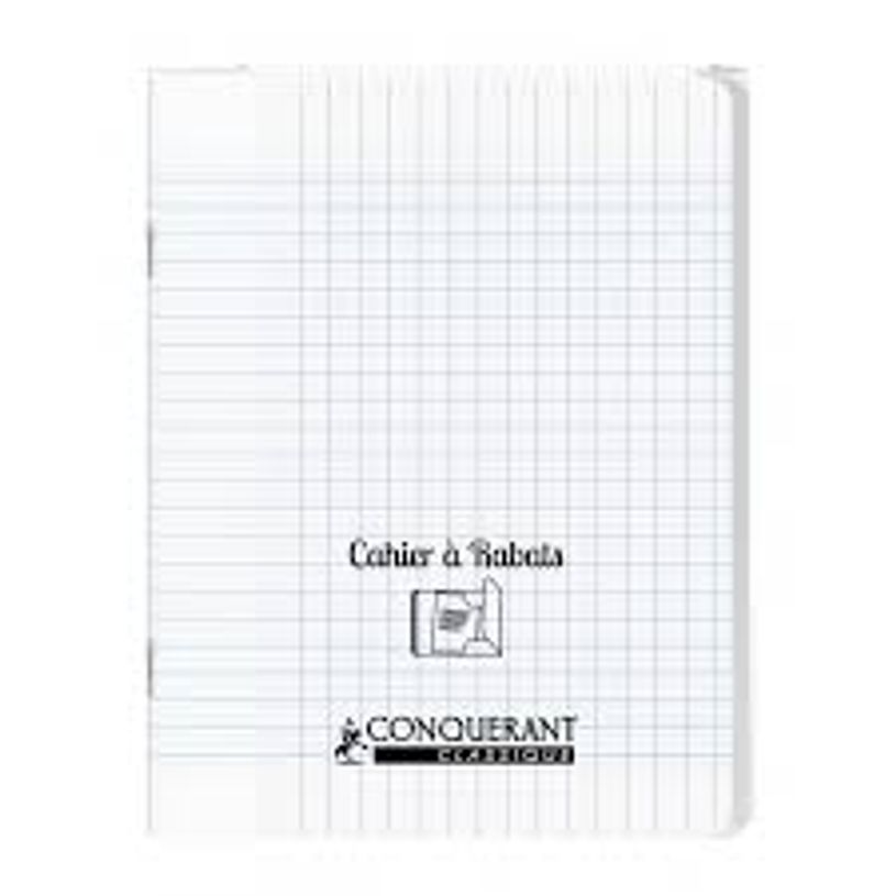 3020120135205-Conquérant Classique - Cahier polypro à rabat 24 x 32 cm - 96 pages - petits carreaux (5-P_405184454_1-0