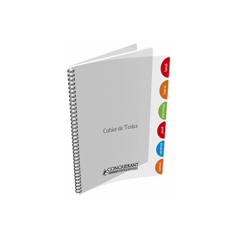 3020120056876-Conquérant Classique - Cahier de texte intégrale 17 x 22 cm - Seyes - 124 pages - incolo-P_405184480_1-0
