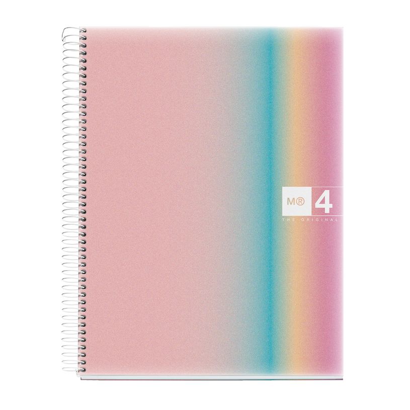 8422593040812-Notebook Aurora, A4, quadrillage 5x5 mm, 120 feuilles de 4 couleurs, Miquelrius, West Bay.--0
