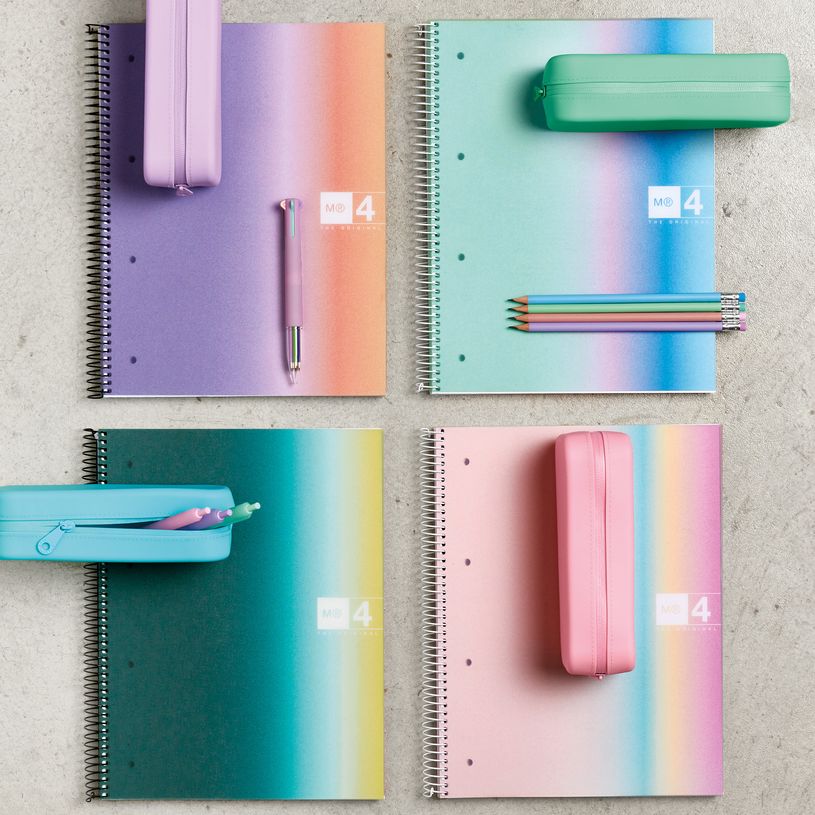 8422593040812-Notebook Aurora, A4, quadrillage 5x5 mm, 120 feuilles de 4 couleurs, Miquelrius, West Bay.--3