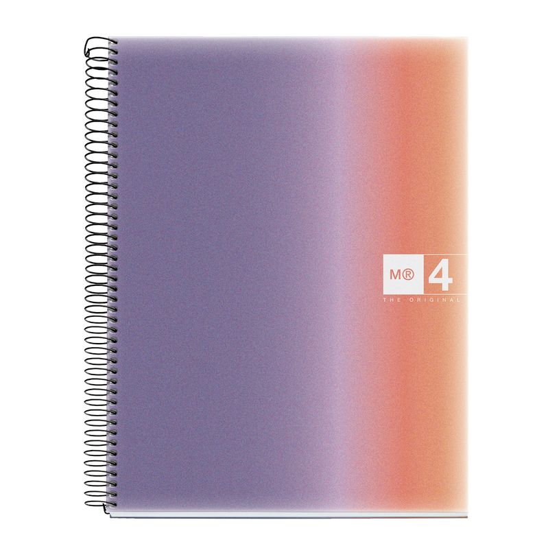 8422593040836-Notebook Aurora, A4, quadrillage 5x5 mm, 120 feuilles de 4 couleurs, Miquelrius, Provence.--0