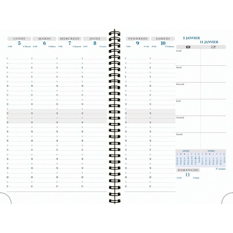 3660942086097-Agenda de bureau Kaa All in One Visuel Horizons 20S spiralé - 1 semaine sur 2 pages - Carnet de notes --P_405186204_4-3
