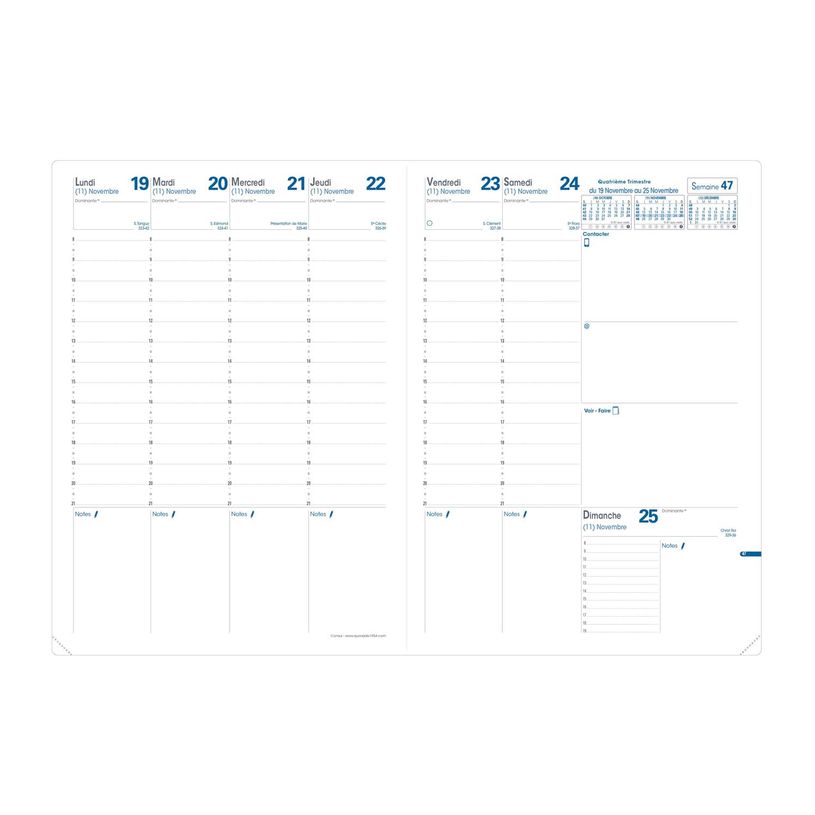 3371010514076-Quo Vadis - Agenda - 2025 - Consul - Semainier Planning - Français - Impala - Rouge - 13 mois de décembre à décembre - 21x29,7 cm - Papier Clairefontaine blanc - Fabri--1