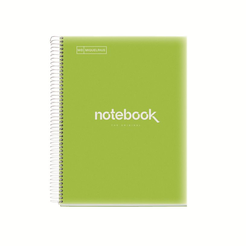 8422593021422-Notebook Emotions, couverture souple, A4 séyès, 80 feuilles de 1 couleur, Miquelrius, Lime.--0