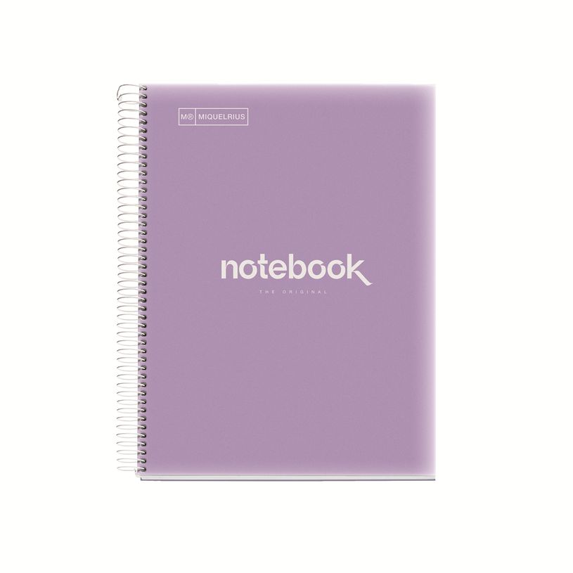 8422593021439-Notebook Emotions, couverture souple, A4 séyès, 80 feuilles de 1 couleur, Miquelrius, Lilas.--0