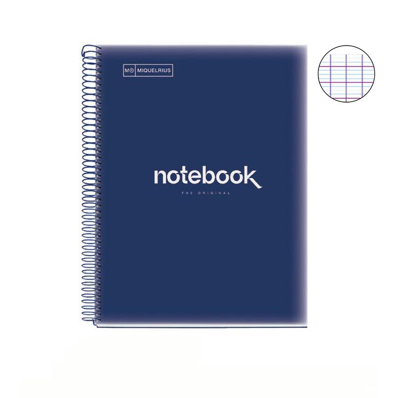 8422593021033-Notebook Emotions, couverture souple, A4 séyès, 80 feuilles de 1 couleur, Miquelrius, Marine.--1