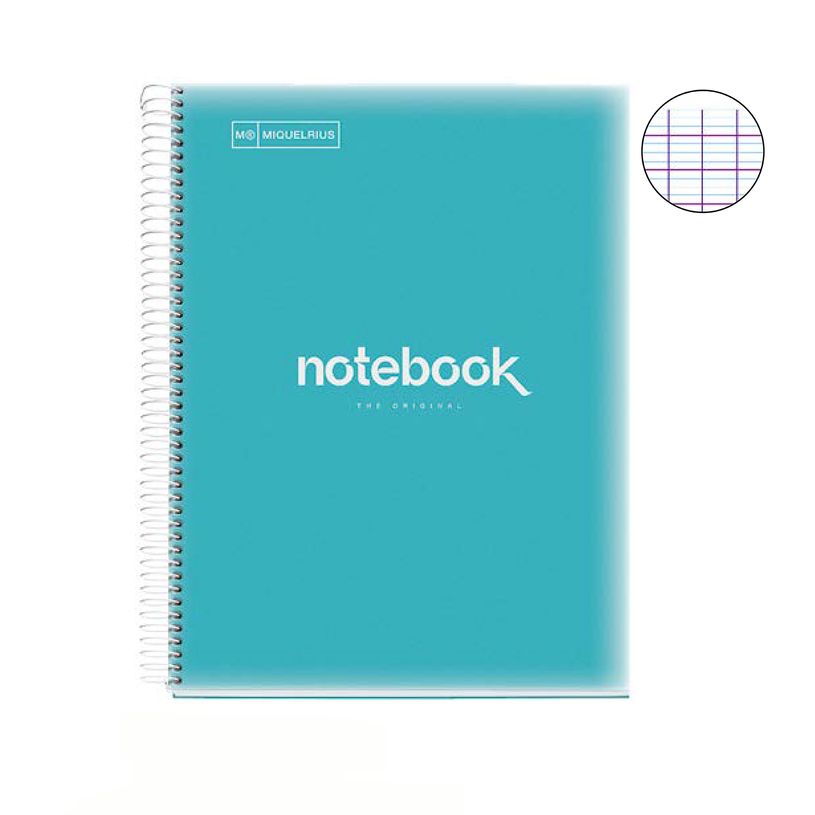 8422593021040-Notebook Emotions, couverture souple, A4 séyès, 80 feuilles de 1 couleur, Miquelrius, Bleu ciel.--1