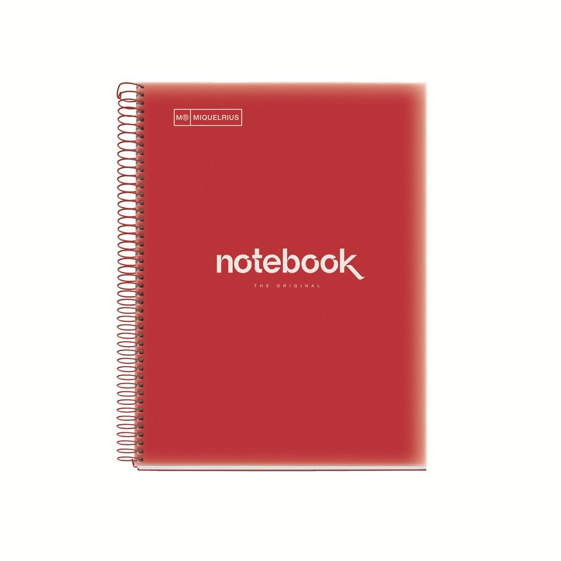 8422593021064-Notebook Emotions, couverture souple, A4 séyès, 80 feuilles de 1 couleur, Miquelrius, Rouge.--0