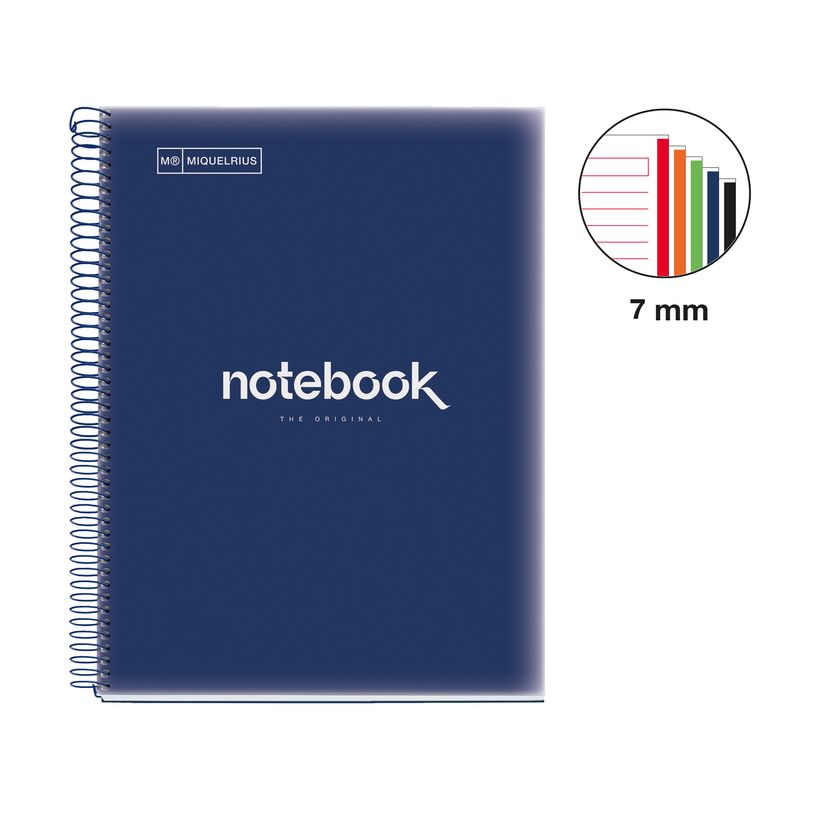 8422593485668-Notebook Emotions, couverture souple, A4 lignes horizontales 7 mm, 120 feuilles de 5 couleurs, Miquelri--1