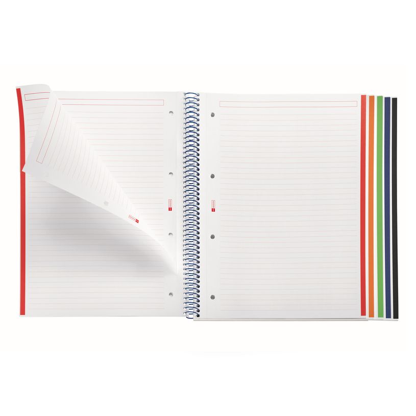 8422593485668-Notebook Emotions, couverture souple, A4 lignes horizontales 7 mm, 120 feuilles de 5 couleurs, Miquelri--3