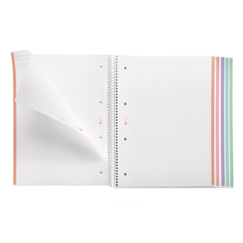 8422593485675-Notebook Emotions, couverture souple, A4 lignes horizontales 7 mm, 120 feuilles de 5 couleurs, Miquelri--3
