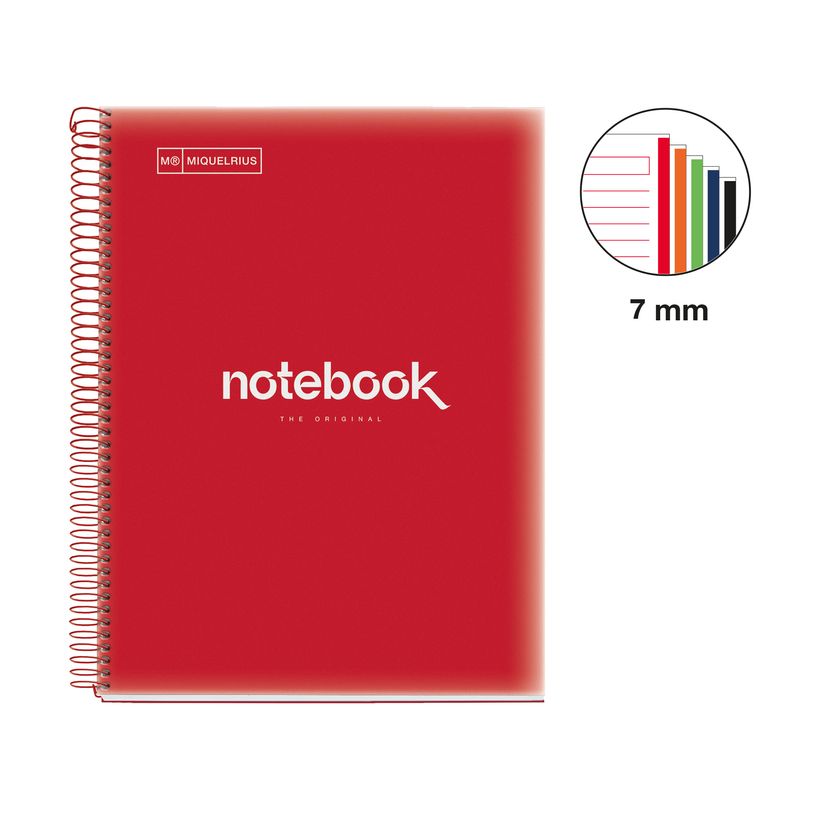 8422593485699-Notebook Emotions, couverture souple, A4 lignes horizontales 7 mm, 120 feuilles de 5 couleurs, Miquelri--1