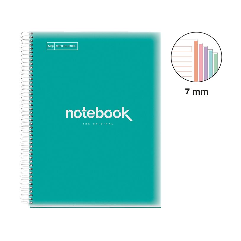 8422593485705-Notebook Emotions, couverture souple, A4 lignes horizontales 7 mm, 120 feuilles de 5 couleurs, Miquelri--1
