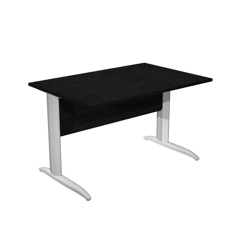 0404052255898-Bureau droit Trend - L160 - Pieds métals - plateau imitation frêne noir - pied alu-P_405225589_1-0
