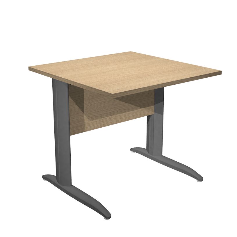 0404052256147-Bureau droit Trend - L80 - Pieds métals - plateau imitation chêne - pied anthracite-P_405225614_1-0
