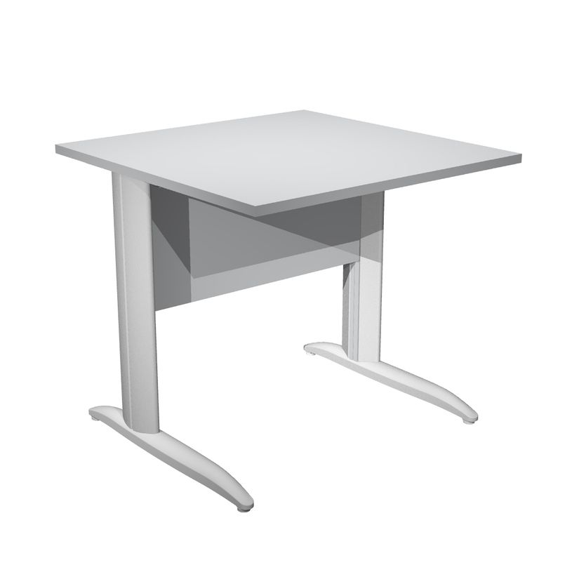 0404052256215-Bureau droit Trend - L80 - Pieds métals - plateau gris - pied alu-P_405225621_1-0