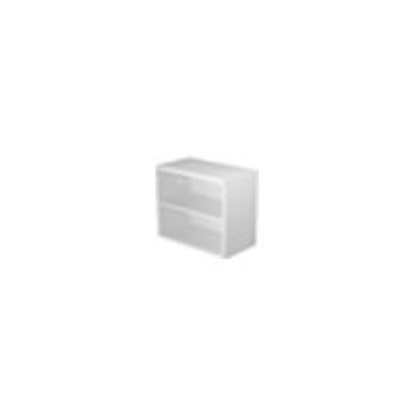 0404052257670-Bibliothèque basse Trend - L80xP44xH72 cm - 2 portes en verre dépoli - gris-P_405225767_1-0