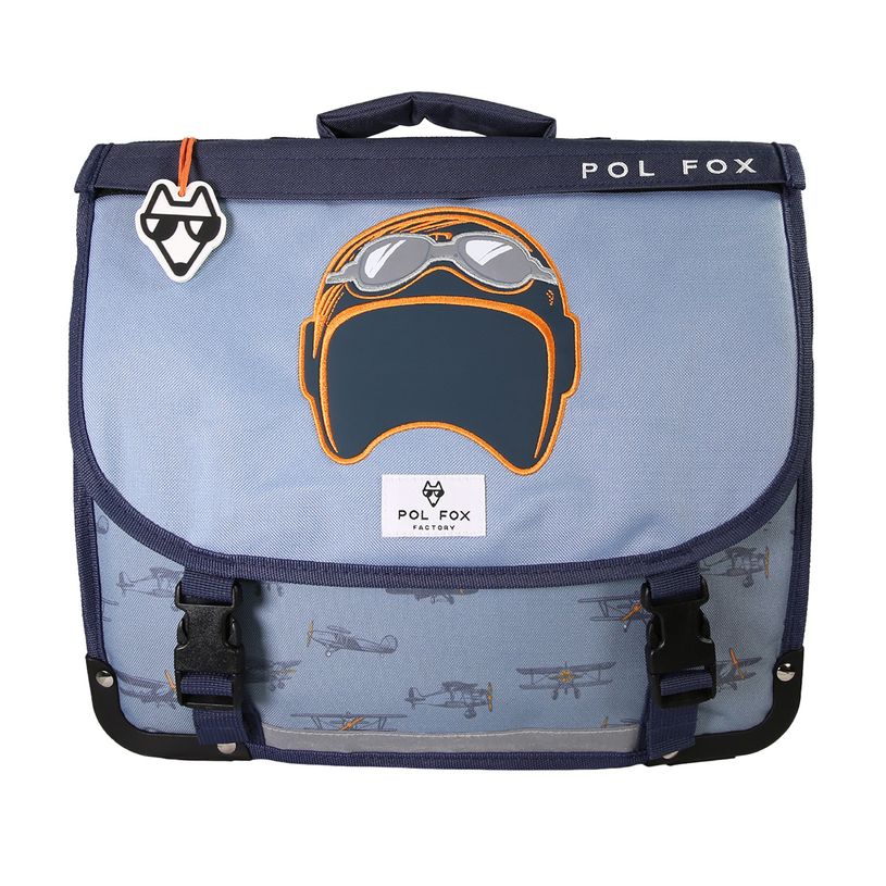 3663842009050-Cartable 35 cm Airplane- 2 compartiments- bleu-  Pol Fox-P_405225998_4-3