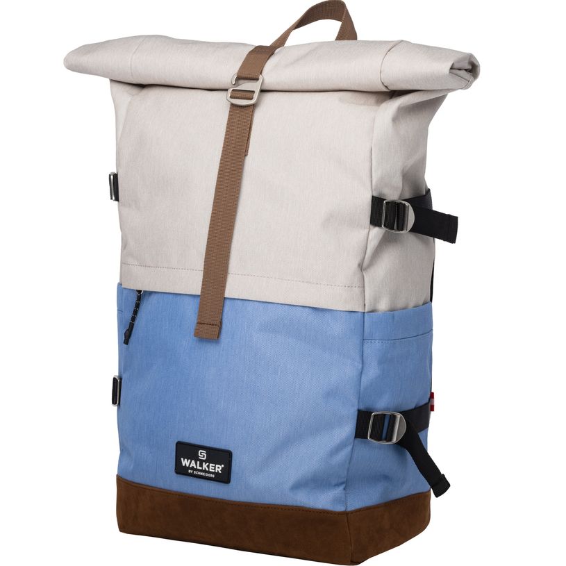 9002638241504-Sac à dos WALKER "Roll Up Pure Eco" - 2 compartiments coloris Popcorn / Niagara-P_405226506_1-0