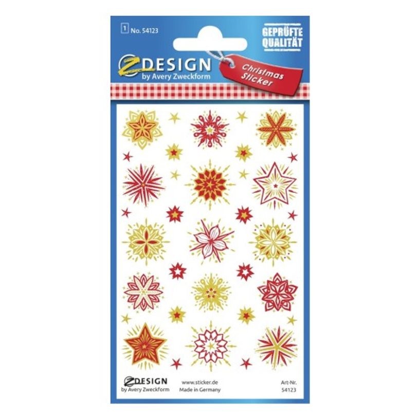 4004182541234-Avery - 35 stickers en sachet - 160x83x1 - étoiles rouges et dorées-P_405232065_3-0