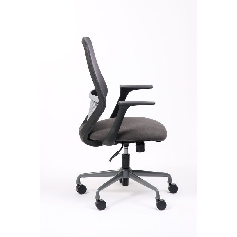 3701338802195-Fauteuil de bureau TIME - accoudoirs fixes pied acier - assises gris foncé-P_405235735_2-1
