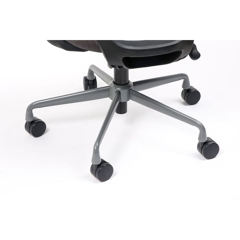 3701338802195-Fauteuil de bureau TIME - accoudoirs fixes pied acier - assises gris foncé-P_405235735_6-5