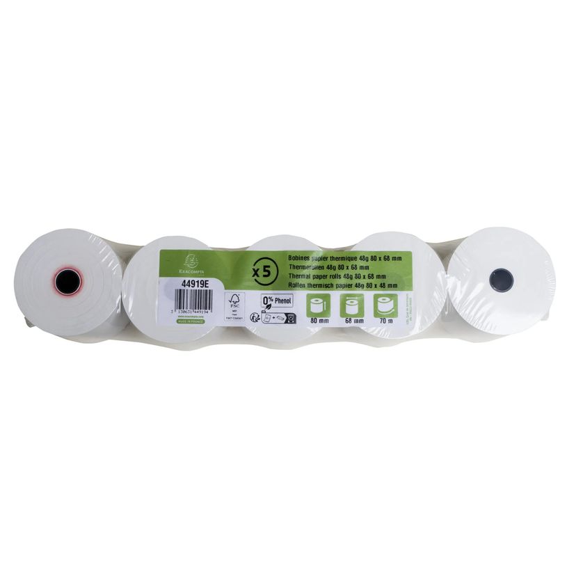 3130633449192-Exacompta - 50 Bobines Ticket de Caisse 80x68mm - 70m - Thermique 48g/m² Sans Phénol - B-P_405240822_3-2