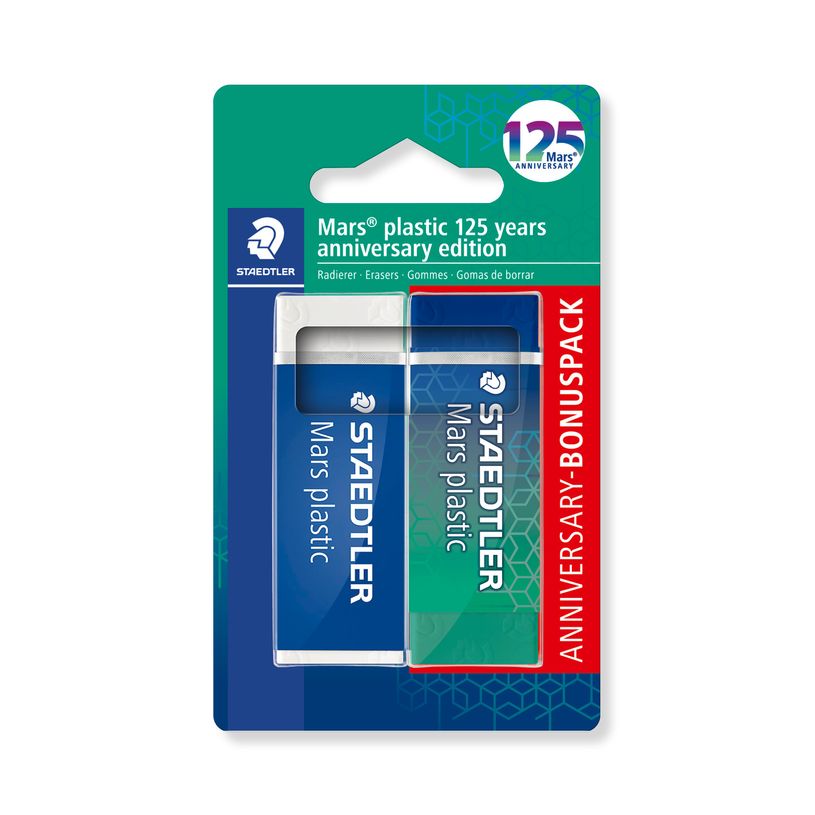 4007817167434-STAEDTLER Mars® plastic 526 50 - Blister 2 gommes blanche et couleur bleu/vert sans latex 65 x 23 -P_405242518_1-0