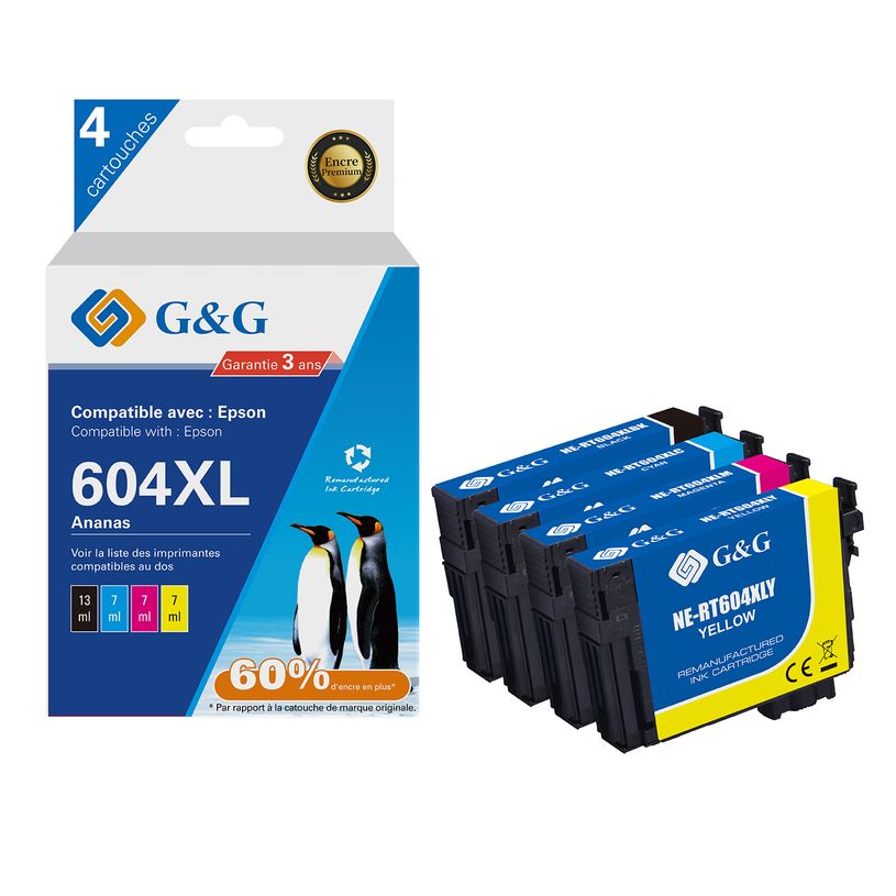 6941881289464-Cartouche compatible Epson 604XL Ananas - Pack de 4 - noir, cyan, magenta, jaune - G&G-P_405242959_1-0