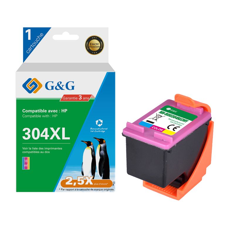 6941881289839-Cartouche compatible HP 304XL - cyan, magenta,jaune - G&G-P_405243065_1-0