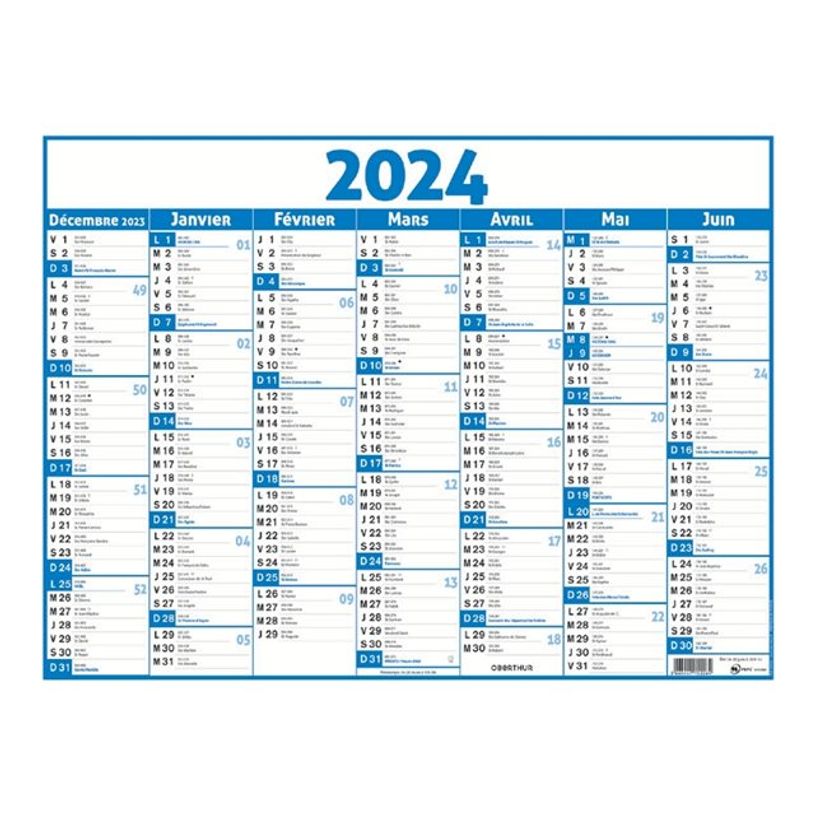3664447209586-Oberthur Classic - Calendrier - 2023-2024 - visualisation de 7 mois - 550 x 430 mm - daté-P_405244454_1-0