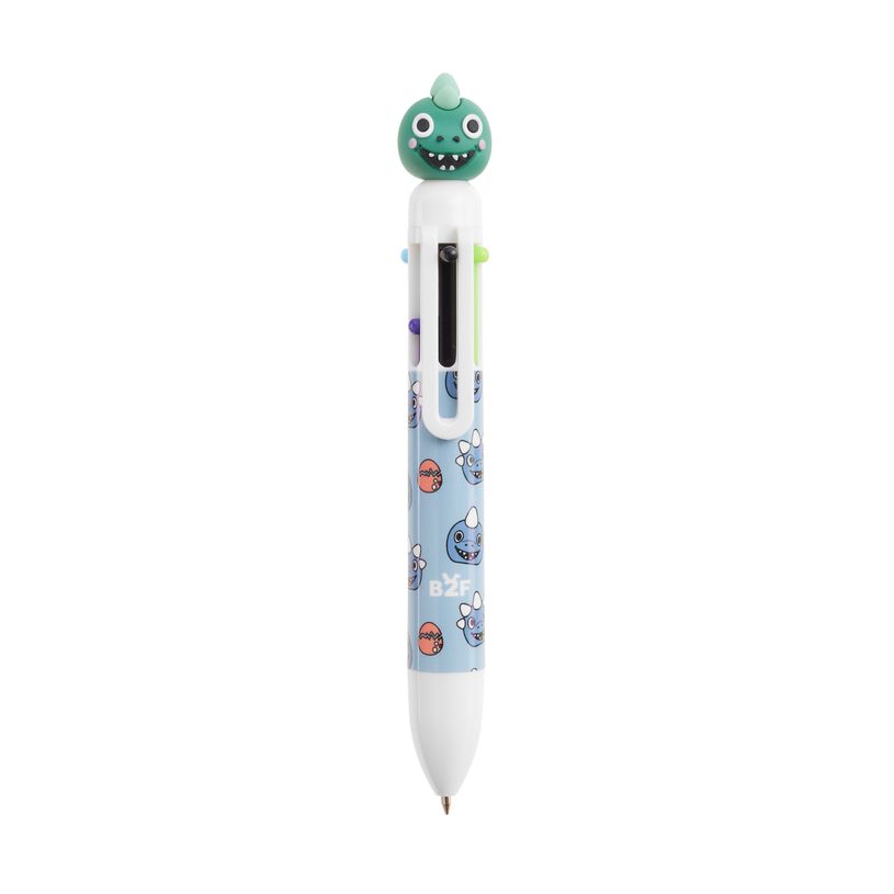 8422593119969-Back2Fun -  stylo bleu -   6 couleurs à tête de dinosaure : amusant et pratique pour les enfants--0
