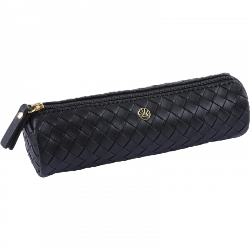 3664447203904-Oberthur Lisbonne - Trousse Ronde Noir – Élégante en Effet Tressé, Fermeture Zippée -P_405246751_1-0