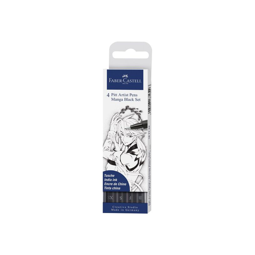 4005401671329-Faber-Castell Pitt Artist Pen Mangaka - Pack de 4 feutres à l'encre de Chine - noir-P_556022_2-0