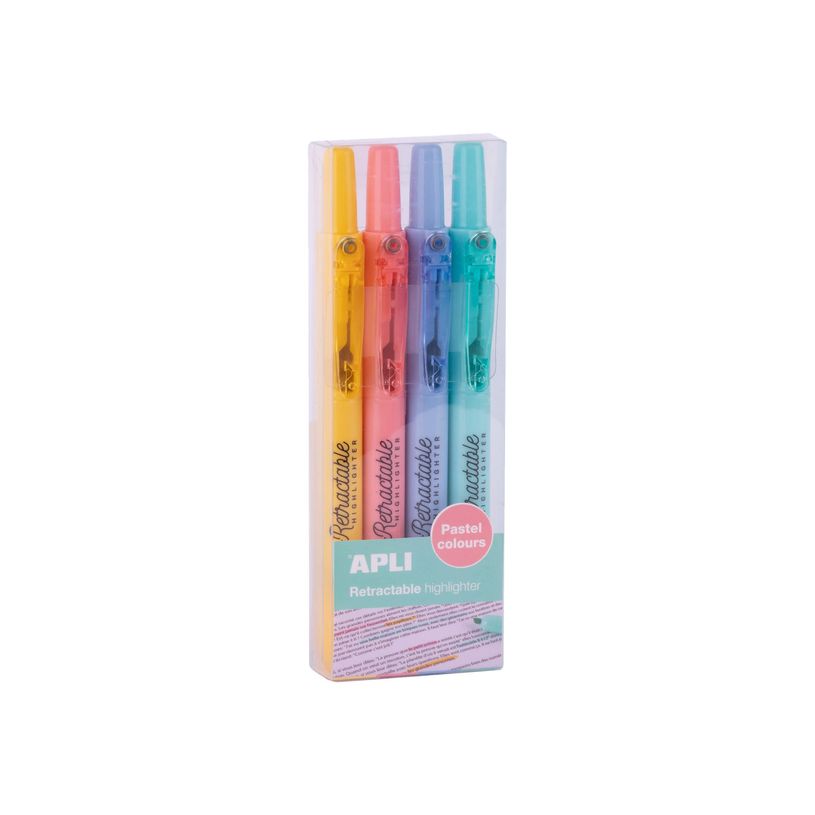 8410782189336-Apli Agipa - Pack de 4 surligneurs pastels rétractables - couleurs assorties-P_676551_1-0