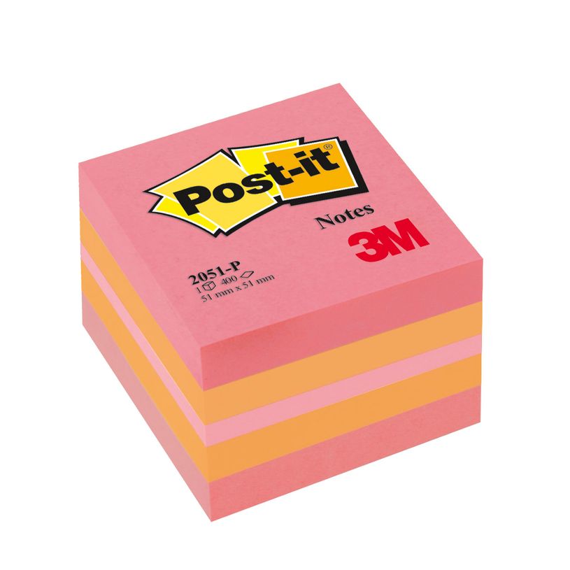 0400790006891-Post-it - Mini Bloc Cube - rose/orange - 400 feuilles - 51 x 51 mm-P_79000689_1-0