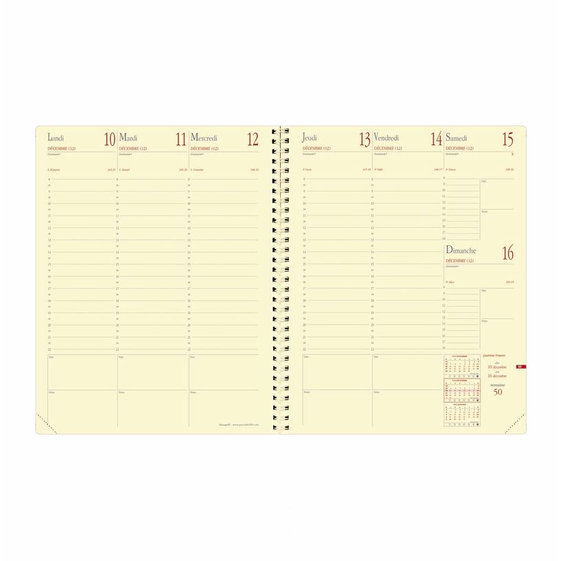 3371010140367-Agenda à spirale Soho Manager - 1 semaine sur 2 pages - 21 x 27 cm - noir - Quo Vadis--1
